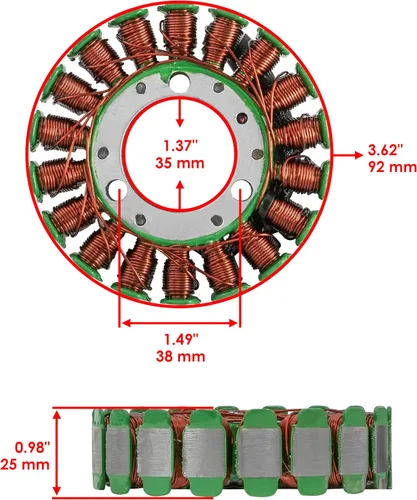 Miniatura 2 de Caltric Estator y junta compatibles con Honda Trx300 Trx-300 Fourtrax 300 1996-2000