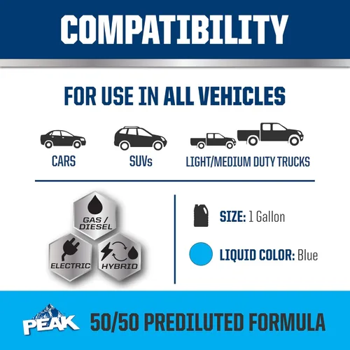 Miniatura 3 de PEAK OET Extended Life Blue 50/50 - Anticongelante/refrigerante prediluido para vehículos asiáticos, 1 galón