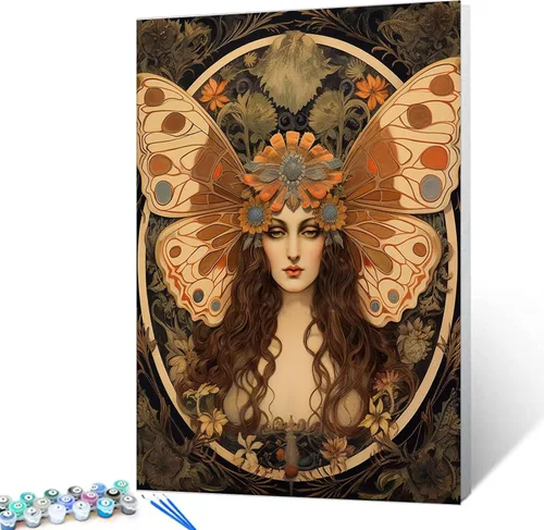 Miniatura 28 de Tucocoo Kit de pintura por números con pinceles y pigmento acrílico sobre lienzo para adultos, estrellas de luna, estilo creativo, proyectos