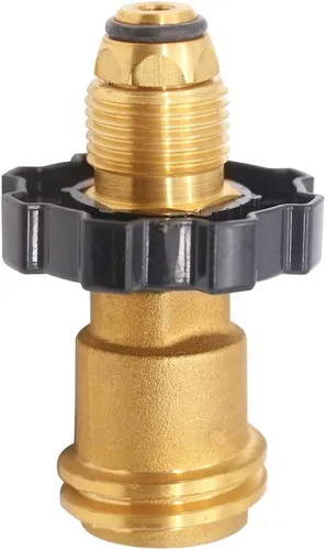 Miniatura 6 de Uenede Adaptador de tanque de propano de latón con llave que convierte la válvula de servicio del tanque POL LP en manguera QCC1/Type1 o Regualtor