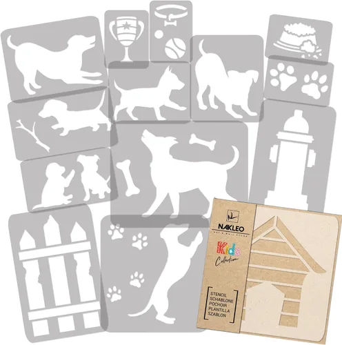 Miniatura 12 de NAKLEO Juego de plantillas de pintura para niños, 14 plantillas de 3.5 x 4.7 pulgadas a 9.1 x 13.4 pulgadas, plantas de otoño, plantillas de dibujo