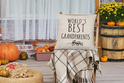 Miniatura 4 de Fundas de almohada de 18 x 18 pulgadas, regalos para abuelos para cumpleaños de nietos, fundas de almohada decorativas para el hogar, dormitorio