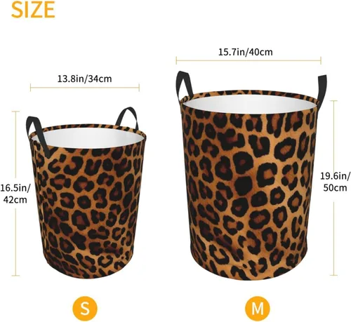 Miniatura 5 de Cool Cheetah Leopard print Circular Hamper Waterproof Storage Bin Organizer Basket Laundry Hamper With Handles For Clothes Toys Small