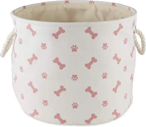 Miniatura 31 de Bone Dry - Colección de almacenamiento para mascotas con diseño de huella de pata y hueso, rectángulo pequeño, 14x8x9 pulgadas, color rosa 2-Rosa