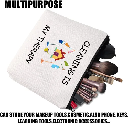 Miniatura 5 de JYTAPP Neat Freak Funny Housekeeping - Bolsa de maquillaje para limpieza - Regalo para dama de limpieza - Susurrador de polvo y escuadrón