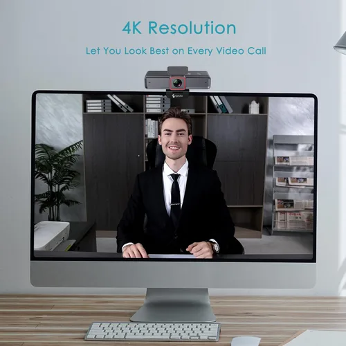 Miniatura 3 de Angetube Cámara web 4K AI: cámara web con seguimiento de IA micrófonos con cancelación de ruido dual AI - habilitado para HDR, USB 3.0, control