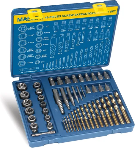 Miniatura 9 de MABLEVI Juego de 32 extractores de pernos, juego de extractor de tuercas y pernos de impacto mejorados, removedor de tuercas peladas, juego