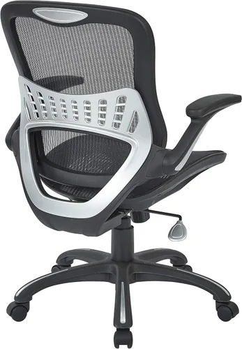 Miniatura 6 de Office Star Riley - Silla de escritorio ventilada para gerente con asiento y respaldo de malla transpirable, base negra con negro