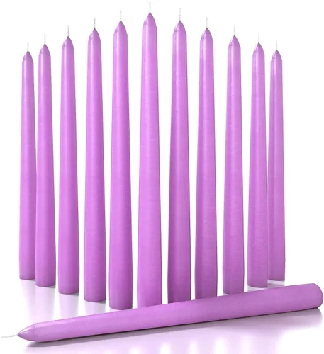 Miniatura 28 de CANDWAX Paquete de 12 velas cónicas rojas – Velas rectas sin goteo de combustión lenta sin perfume de 12 pulgadas – Ideal para mesa de comedor – Rojo