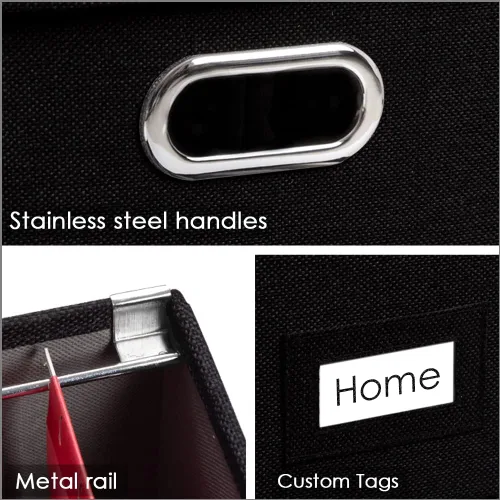 Miniatura 6 de PRANDOM Caja organizadora de archivos, juego de 1 carpeta plegable decorativa de lino para almacenamiento de archivos colgantes con tapas, gabinete