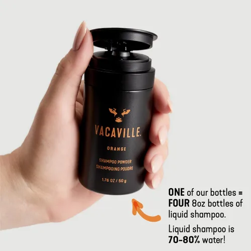 Miniatura 2 de Vacaville Beauty Powder Shampoo for Hair Growth, Orange Scented Waterless, Eco Friendly & Travel Shampoo Natural Vegan Formula for Thinning Hair