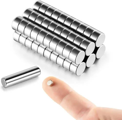 Miniatura 16 de 300 imanes pequeños de 0.118 x 0.039 in (tamaño real), pequeños imanes redondos pequeños para impresión 3D, modelos pequeños en miniatura, vienen