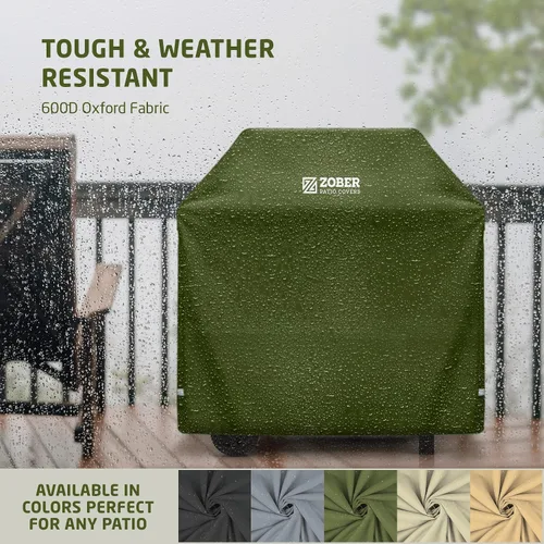 Miniatura 4 de ZOBER Funda resistente para parrilla de barbacoa, 58 pulgadas, impermeable, de doble capa, se adapta a la cubierta de parrilla de gas Weber