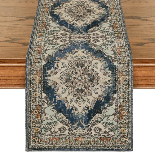 Miniatura 14 de Artoid Mode Camino de Mesa Estilo Boho Bohemia Naranja, Decoración Mágica de Otoño para Cocina y Comedor de Estilo Rústico y Granja, para Decoración
