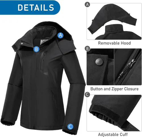 Miniatura 5 de GOLDEN CAMEL Women's Winter Jacket Windproof Ski Snow Jacket Waterproof Thicken Parka Rain Jacket Warm Puffer Coat