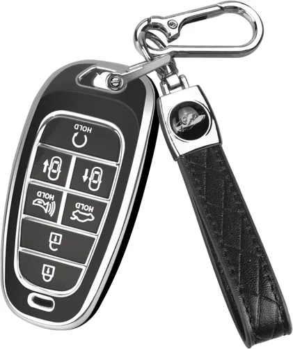 Miniatura 16 de MILD EAST Funda protectora para llavero Hyundai Sonata Santa Fe Tucson TPU para 7 botones 2023 2022 2021 2020 A:Verde