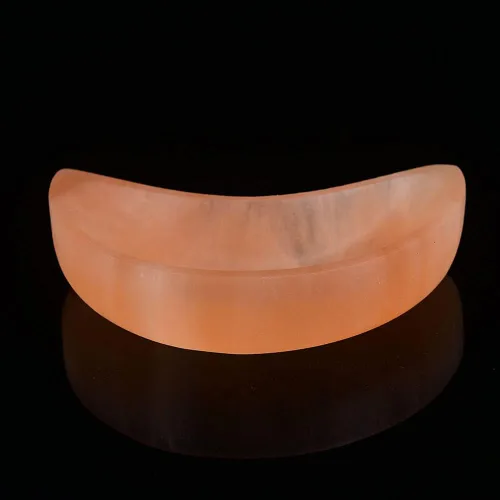 Miniatura 2 de JIC Gem Cuenco de selenita naranja de 4 pulgadas con forma de luna, cuenco de cristal de selenita marroquí para carga, curación, decoración del hogar