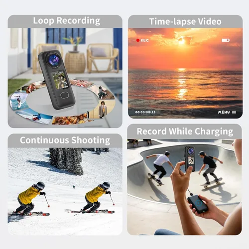 Miniatura 4 de Cámara de acción 4K, 3.5 horas de duración de la batería, grabación manos libres, cámara de vlogging portátil IPX6 impermeable con pantalla HD