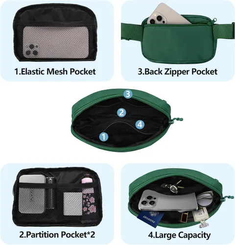 Miniatura 283 de Riñonera cruzada para mujeres y hombres, bolsa para cinturón para senderismo con correa ajustable, riñonera para correr, entrenamiento, deportes