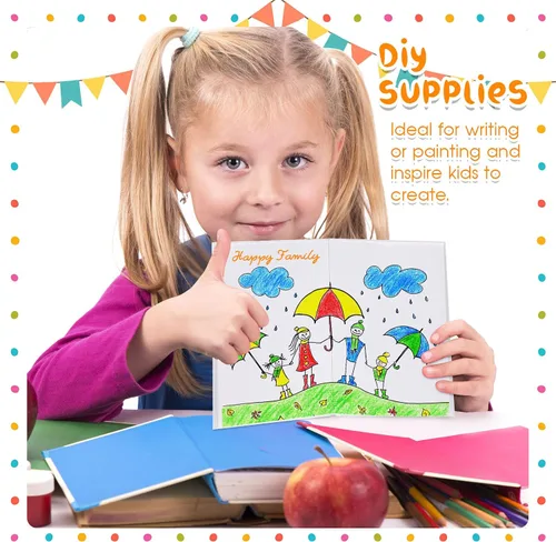 Miniatura 5 de Henoyso 50 libros blancos de tapa dura en blanco para que los niños escriban historias, 40 páginas de 6 x 8 pulgadas, cuaderno de bocetos en blanco