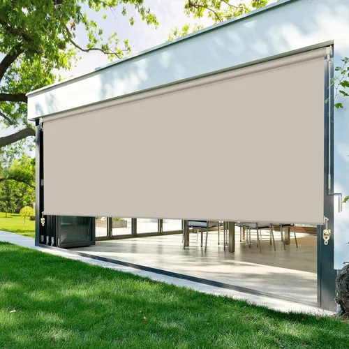 Miniatura 9 de ZY Blinds Persianas opacas para exteriores, sin cordones, de tela negra impermeable, para exteriores, protección contra la luz solar, pantalla