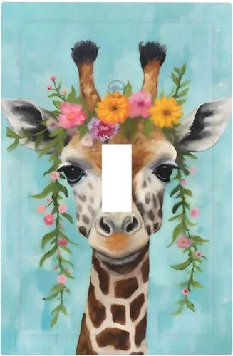 Miniatura 50 de Placa de receptáculo para interruptor basculante de una sola banda, 1 banda Decora GFCI Starry Night Painting Placa decorativa de pared