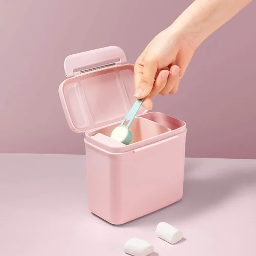Miniatura 5 de Dispensador de fórmula con cucharada, recipientes de fórmula de leche en polvo para viajes, almacenamiento de alimentos para bebés y taza