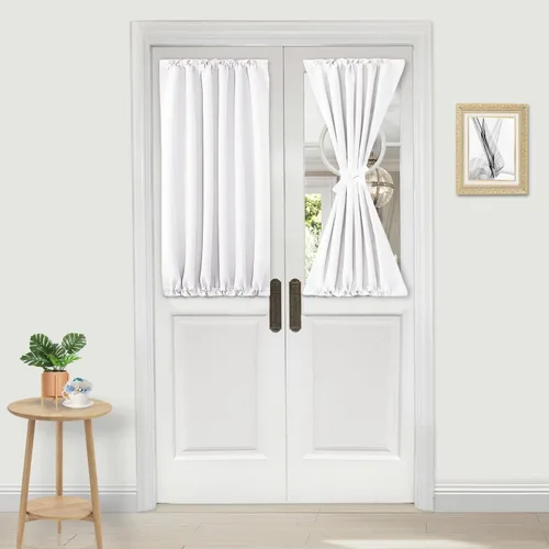 Miniatura 157 de DWCN Cortinas para puerta francesa: cortina térmica con bolsillo para barra para puertas con ventana de vidrio, puertas de cocina y patio