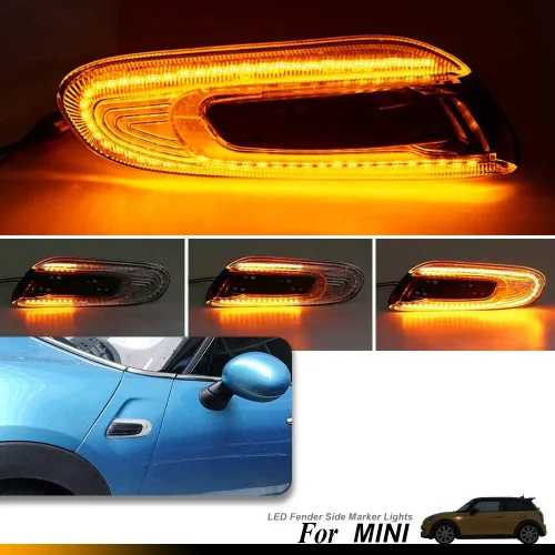 Miniatura 2 de Lente transparente ámbar dinámico Led Side Fender Marker Light para Mini Cooper F55 F56 F57 Led Señal de giro Sidemarker Lámparas OEM # 7298348