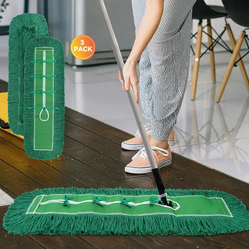 Miniatura 6 de Cabezal de trapeador de polvo comercial de 48 pulgadas: barredora resistente de repuesto y cabezal de limpieza industrial para limpieza de suelos