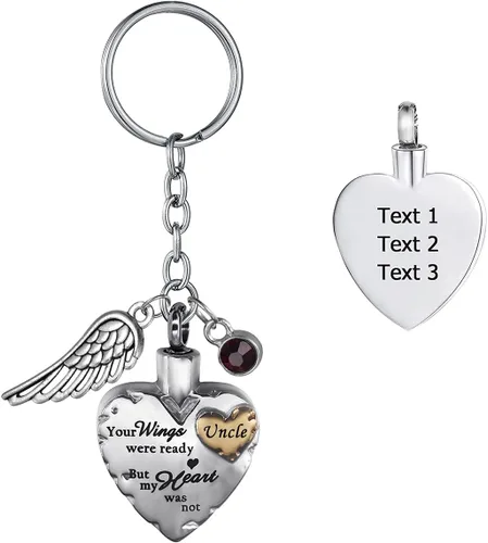 Miniatura 23 de Your Wings were Ready but My Heart was Not - Joyería de cremación de acero inoxidable para llavero de urna de ceniza dorado, Papa