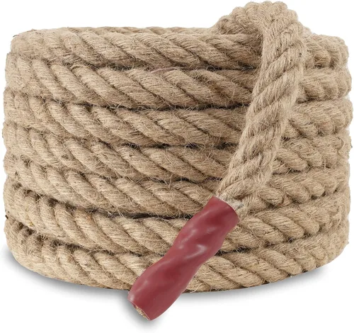 Cuerda Manila de yute natural, 1 1/2 pulgadas x 49 pies, cuerda de cáñamo de fibra trenzada de 4 hebras para deportes, decoración, juguetes para