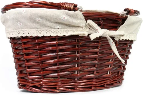 Miniatura 7 de Cestas de regalo de mimbre vacías Cesta de picnic tejida ovalada de sauce Cesta de dulces de Pascua Cesta de vino con asa Cesta de huevos Reunión