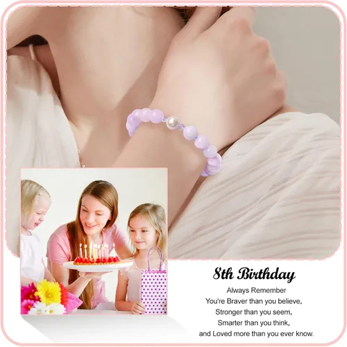Miniatura 18 de Regalos de cumpleaños para niñas de 1 a 16 años, pulsera de perlas moradas, regalos para niñas adolescentes, regalos de moda, cosas geniales