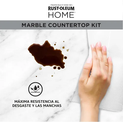 Miniatura 3 de Rust-Oleum 369548 - Kit de revestimiento para encimera de mármol para el hogar, 72 onzas líquidas, negro