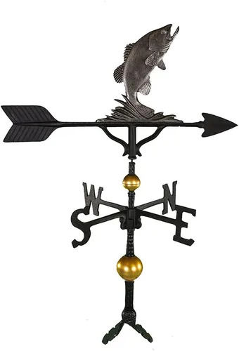 Miniatura 7 de Montague Metal Products Veleta de lujo de 32 pulgadas con adorno de bajo negro satinado