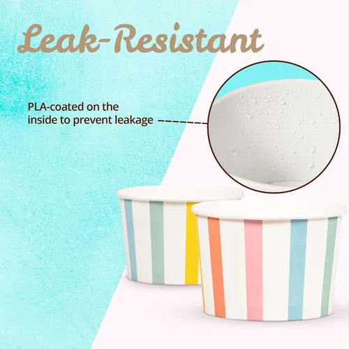 Miniatura 5 de MATICAN Tazas de papel para helado, 100 unidades de 9 onzas, cuencos desechables de postre para alimentos fríos o calientes, suministros de fiesta