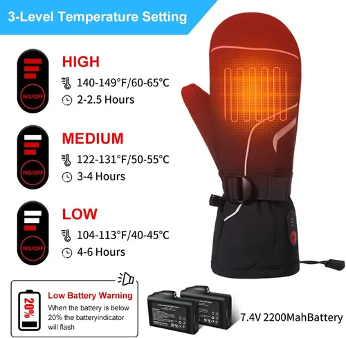 Miniatura 2 de Savior Heat Guantes para hombre y mujer, guantes eléctricos recargables, adecuados para el trabajo al aire libre, esquí, correr, senderismo, etc.