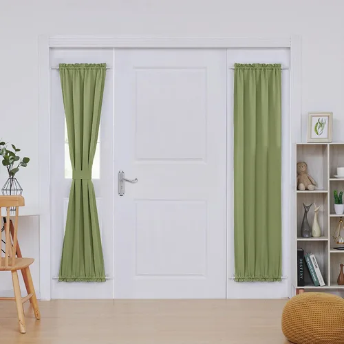 Miniatura 87 de Cortina térmica para puerta con bolsillo para barra, opacas, tratamiento de ventanas con ojales y ojales Deconovo 1 panel
