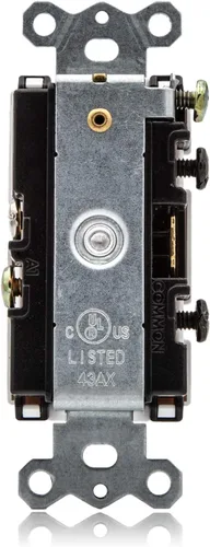 Miniatura 5 de Maxxima Combinación de interruptor de luz de palanca y tomacorriente – Receptáculo de estilo combinado de decoración blanca de un solo polo, placas
