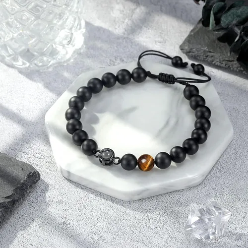 Miniatura 7 de Regalos para marido, hijo, nieto, sobrino, papá, novio, nuevo papá, hermano, padrastro, tío, te amo en 100 idiomas, pulsera ajustable para hombres