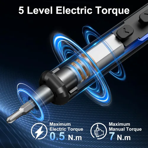 Miniatura 2 de STREBITO Juego de destornillador eléctrico mini, destornillador eléctrico de precisión 67 en 1 - 50 puntas magnéticas S2, 5 ajustes de torque, 4