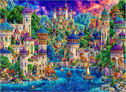 Miniatura 23 de Rompecabezas para Adultos de 1000 Piezas, Hermoso Rompecabezas Detallado de Pueblo Pesquero para Relajante Decoración del Hogar Nocturno, 20 x 27