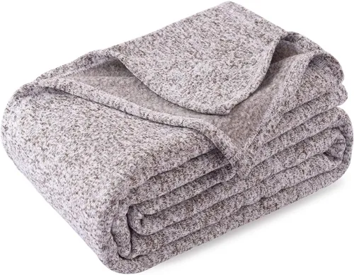 Miniatura 15 de KAWAHOME - Manta de punto para verano, ligera, transpirable, peluda, de jersey para sofá o cama