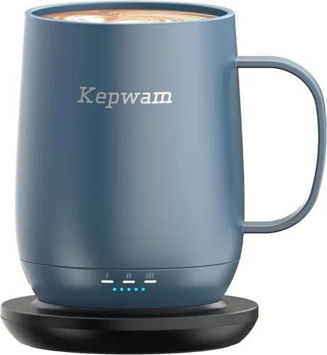 Miniatura 18 de Kepwam Taza de café autocalentable T2, taza de café con calefacción inteligente de 16 onzas, duración de la batería de 150 minutos, calentador