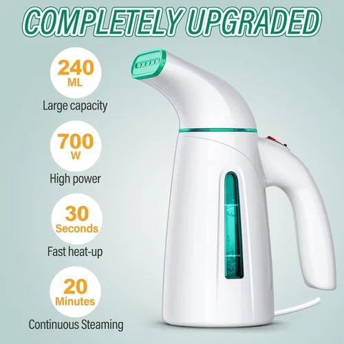Miniatura 3 de OGHom Vaporizador para ropa, vaporizador de ropa portátil, vaporizador de mano para ropa, plancha de vapor para el hogar y los viajes, 8.5 fl oz