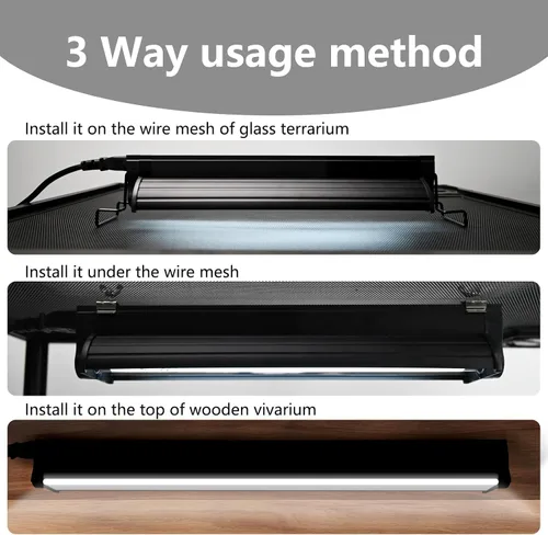 Miniatura 3 de T5 - Kit combinado de iluminación UVB para reptiles, lámpara de 8 W con bombillas Desert 5.0 T5 UVB, lámpara de calor para campana de terrario