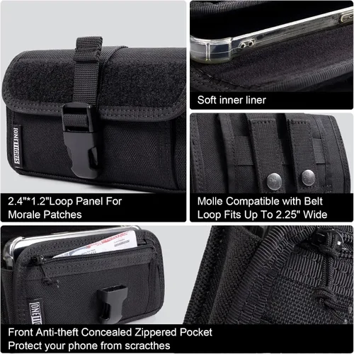 Miniatura 2 de OneTigris Funda táctica para teléfono móvil con correa MOLLE y hebilla de liberación rápida, para iPhone 17/Air/17 Pro/16/16 Pro/15/15 Pro/14 Pro/13