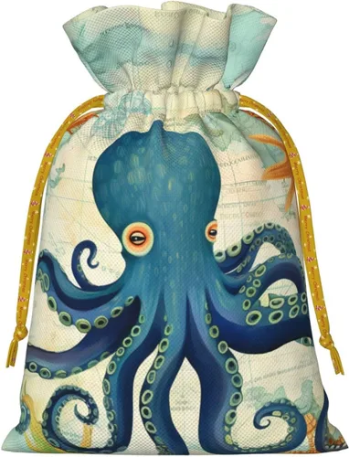 Miniatura 6 de Zelamiee Bolsas de regalo de arpillera con cordón de pulpo, perfectas para Pascua, día de San Valentín, festivales y fiestas, 8.3 x 11.8 pulgadas