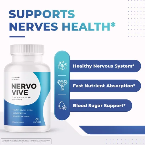 Miniatura 2 de Suplemento de apoyo nervioso Nervovive, suplementos de fórmula avanzada para la salud nerviosa, suplemento totalmente potente natural, máxima fuerza